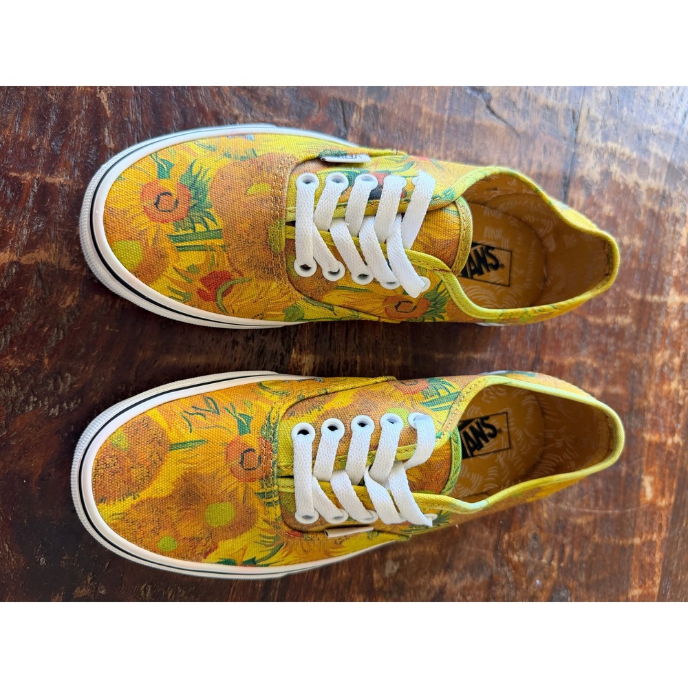Vans Authentic W8 M6.5 Yellow Good Van Gogh Museum Sunflowers Artcore Sneakers